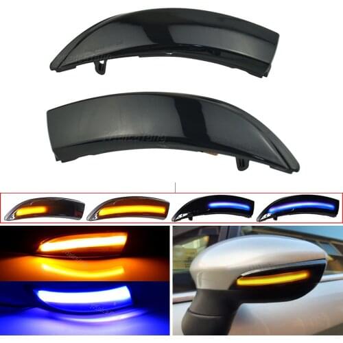 2x LED Dynamic Turn Signal Light For Ford Fiesta MK6 VI/UK MK7 B-Max 2012-2017 Side Mirror Sequential Indicator Blinker Lamp