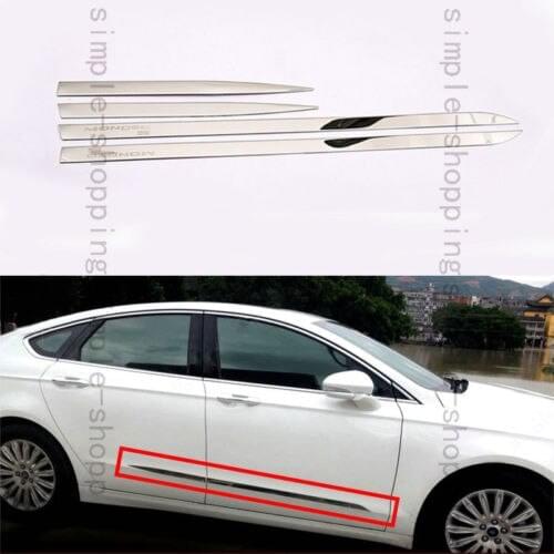 4X Stainless Door Body door Side Molding trim Cover For Ford Fusion Mondeo 13-15
