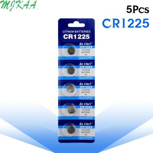 5pcs/pack CR1225 Button Batteries LM1225 BR1225 KCR1225 Cell Coin Lithium Battery 3V CR 1225 For Watch Electronic Toy Remote