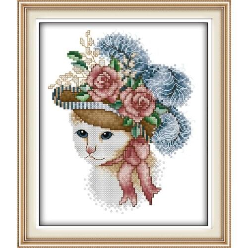 A noble cat(4) cross stitch kits animal cartoon 14ct 11ct embroidery patterns sewing kit DIY handmade needlework decoration plus