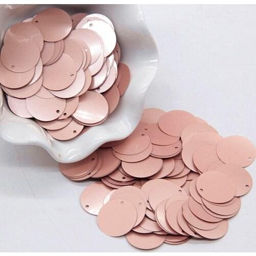 2cm Matt Champagne Silver Large Round Sequins PVC Flat Loose Sequins Paillette Sewing Accessories with Side Hole Dull Finish 20g