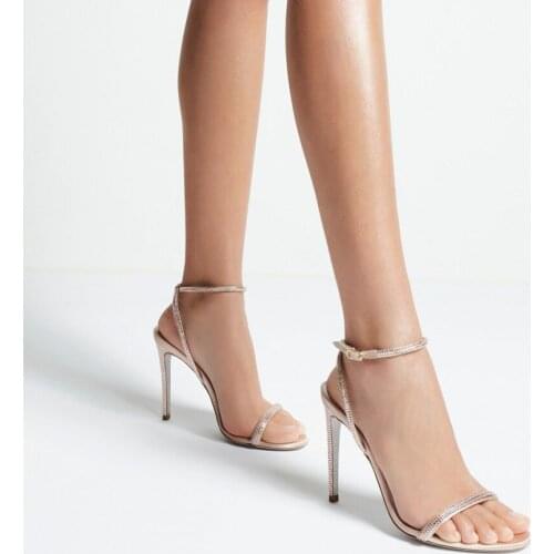 2021 New Rhinestone Open Toe Sandals Women Sexy High Heels Shoes Women Stiletto Sandalias Female sandalias de las mujeres