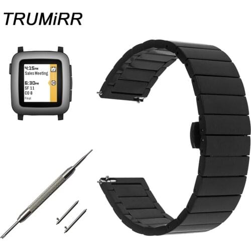 22mm Quick Release Stainless Steel Watch Band Wrist Strap for Pebble Time / Steel Vector Luna / Meridian Xiaomi Huami Amazfit
