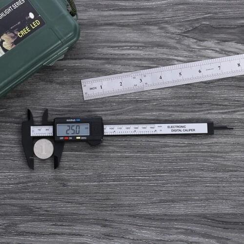 0-150mm LCD Digital Electronic Carbon Fiber Vernier Caliper 6 inch Gauge Micrometer Ruler Calipers Measuring Tool by