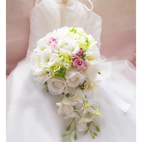 Bride Bridesmaid Holding Flowers Simulation Artificial flower Waterfall Style Bridal bouquet throwing flowers wedding supplies