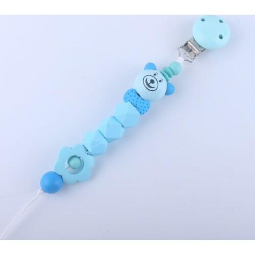 Baby Teether Pacifier Chain Anti-drop Chain Cute Cartoon Bear Toys Pacifier Chain New Anti-lost Chain Baby Pacifier Clip
