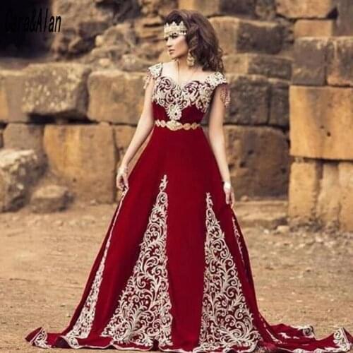 Formal Moroccan Kaftan Evening Dresses Cap Sleeves Lace Appliques Arabic Dubai Special Occasion Dresses Long Prom Gowns 2021