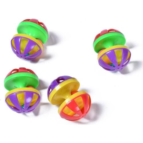 1pcs 10 cm Cat Toys Interactive Teaser Squeaky Bell Ball Plastic Rolling Plastic Balls Funny Pet Cat Playing Traning Supplies
