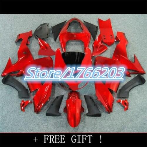 Body For KAWASAKI NINJA ZX 10R 2006-2007 Red black 20Q208 ZX10R 10 R 2006 2007 ZX-10R 06 07 Fairing+NEW Red black