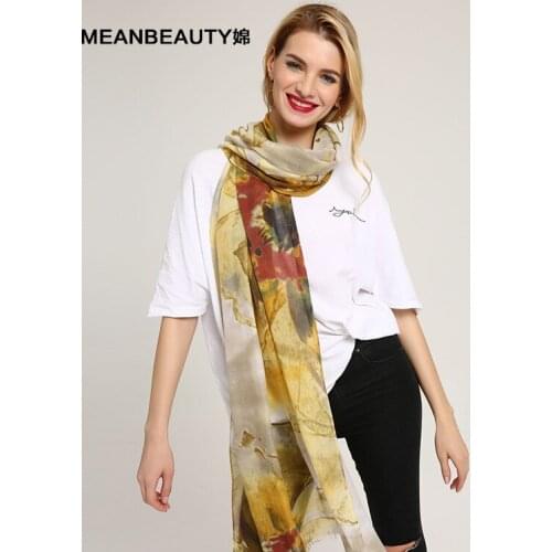 Fashion Graffiti Printing Long Cotton Scarf for Europe and America Women Scarves 100PCS/lot