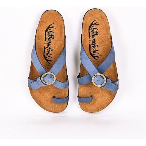 Moosefield Genuine leather New 2021 Summer season comfortable flat eva sole Flip-flops orthopedic non-slip Mens slippers