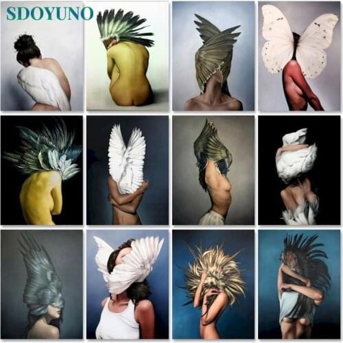 SDOYUNO Paint By Numbers Kits On Canvas Figure DIY Frame 60x75cm Oil Painting By Numbers Sexy Women Wall Art Home Decor Gift