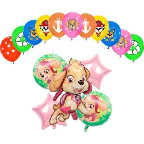 Paw Patrol Birthday balloon toy set Chase Marshall Sky Rubble Latex balloon doll Patrulla Canina Party decoration gift toys