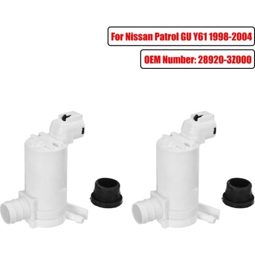 New 2pcs Car Windshield Windscreen Wiper Washer Pump Motor For Nissan Patrol GU Y61 1998-2004 Front Window Washer Pump