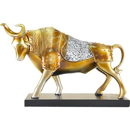 NEO-CLASSICAL RESIN ANIMAL LUCKY GOLD TAURUS DECORATION DECORATION EUROPEAN AND AMERICAN STYLE OFFICE DECORATIONS