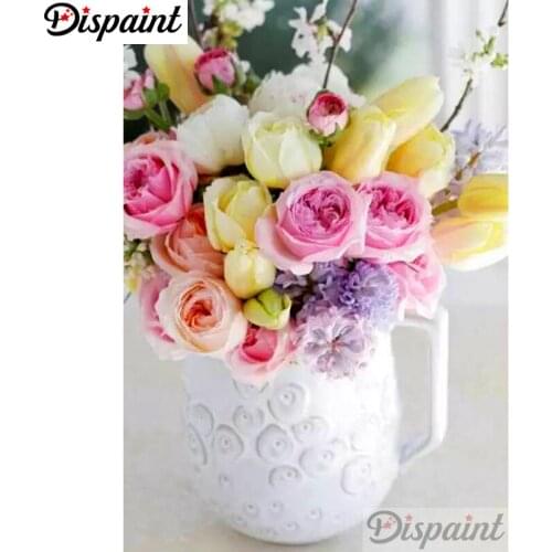 Dispaint Full Square/Round Drill 5D DIY Diamond Painting "Light flower" Embroidery Cross Stitch 3D Home Decor A10251