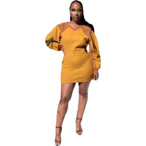 Autumn New Women Fashion Long Sleeve O-neck Solid Dresses Sexy Bodycon Back Hollow Out Casual Slim Dress Mujer Vestidos