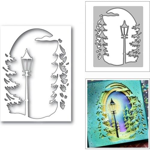 New Layered Frame Lamplight Tree Collage 2020 Metal Cutting Dies for Scrapbooking Decor and Card Making Embossing Craft No Stamp