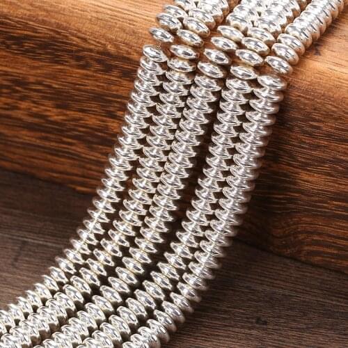 KANGKANG Factory Price wholesaleSliver Hematite 4 6 8mm Pick Size DIY Bracelet Necklace Loose Spacer Beads For Jewelry Making