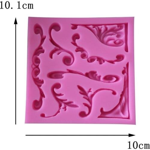 Polymer Fondant Molds 3D Wall Panel Lace Concrete Designer DIY Photo Frame Decoration Cake Mold