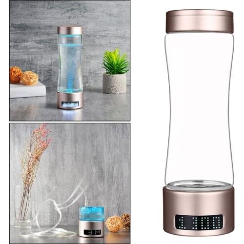 Portable 400ml Hydrogen Rich Water Cup Ionizer Maker Generator High Borosilicate Glass Antioxidants Health Cup for Home Car