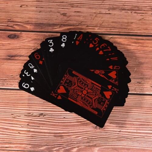 Arrival Waterproof Plastic Box Poker Black Playing Cards Family Game