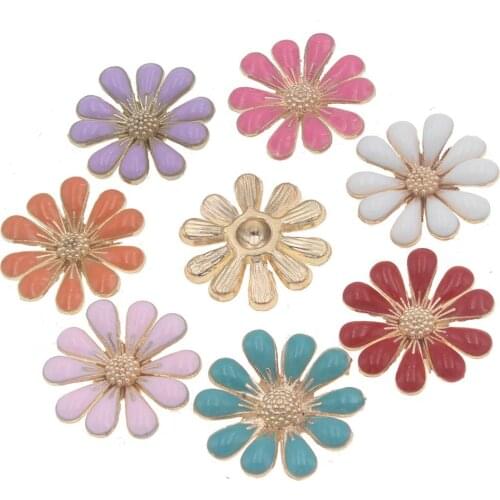 18mm Flatback Buttons For Crafts Handmade Home Decoration Accessories Flower Applique For Crafts Botones Decorativos Snap Button