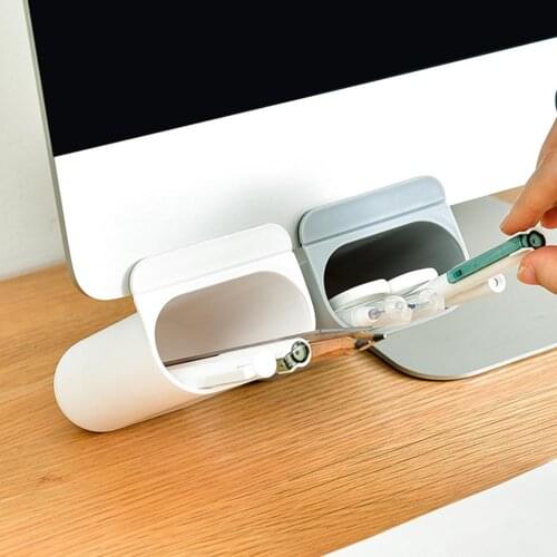 Self Adhesive Traceless Sticker Desk Hanging Pen Holder Case Stationery Remote Control Storage Sorting Box Home Office Organizer