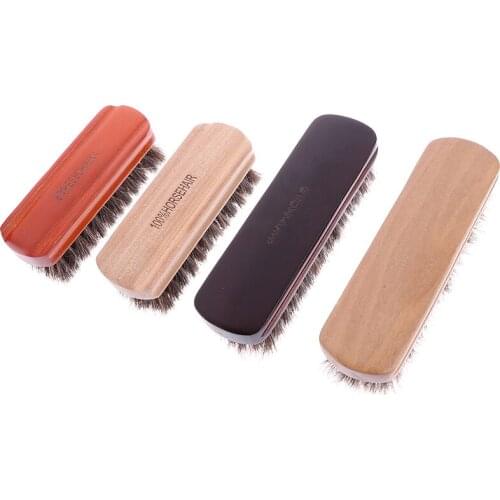 Horsehair Shoe Brush Polish Natural Leather Real Horse Hair Soft Polishing Tool Soft Cleaning Tools Shoes Brush Home Supplies