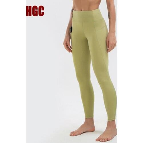 Yoga Pants With Pocket High Waist Naked-feel Running Fabric Squat Proof Elastic GYM Leggings Sport Women Fitness Workout Tights