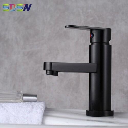 Bathroom Faucet Mixer Black Alunimum Round Basin Mixer-tap Modern Design Toliet Sink Mixer-faucet Deck Mounted Batub Basin Mixer