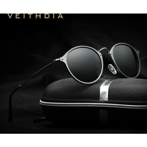 VEITHDIA Brand Fashion Unisex Sun Glasses Polarized Coating Mirror Driving Sunglasses Round Male Eyewear For Men/Women 6358