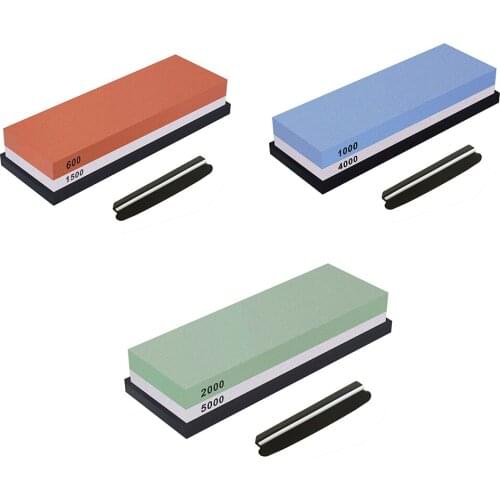 Whetstone, Double-Sided Knife Sharpening Stone Set Grit 1000/4000 Knife Sharpener Combination Waterstone Kits with Non-slip Sili