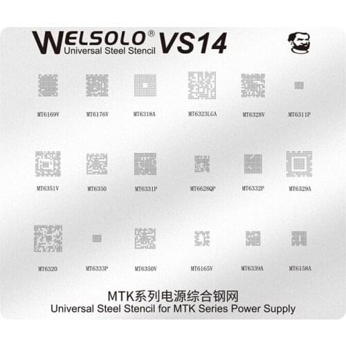 Mechanic Universal BGA Reballing Stencil for MTK Series Power Supply MT6169V MT6176V MT631 MT6350 MT6320 MT6333P MT6339A IC Chip