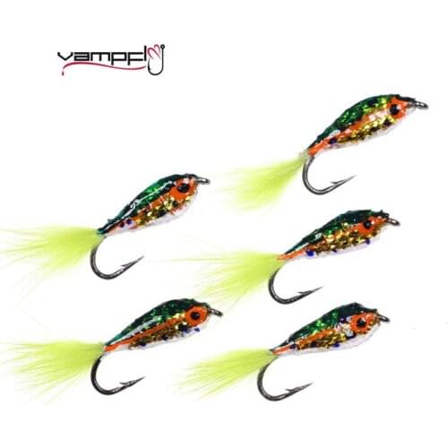 Vampfly 4pcs #10 Epoxy Minnow Fly Lure With Sharped Hook Trout Fishing Fly Spoons
