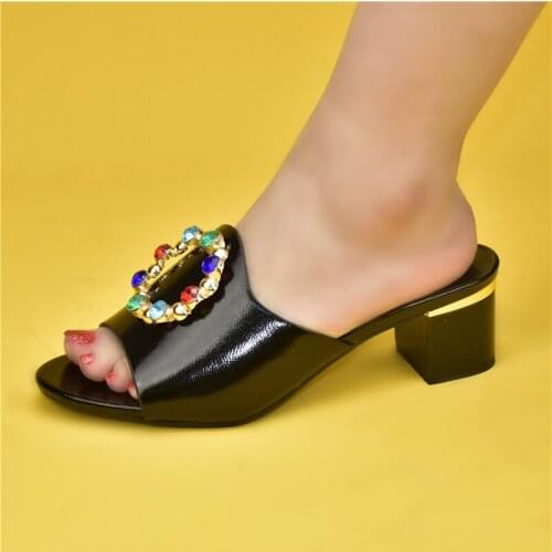 Plus Size Shoes Women Heel Nigerian Women Party Pumps Women Shoes High Heel Elegant Crystal Shoes Decorated with Rhinestone