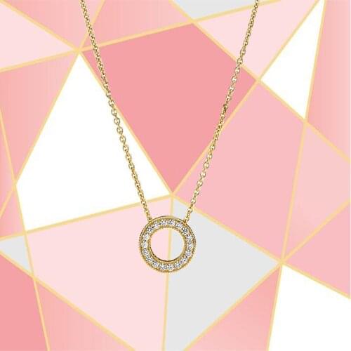 Kakany 2021 Fashion New 100% High Quality Pavé Round Pendant Necklace Collection Womens Exquisite All-match Retro Jewelry
