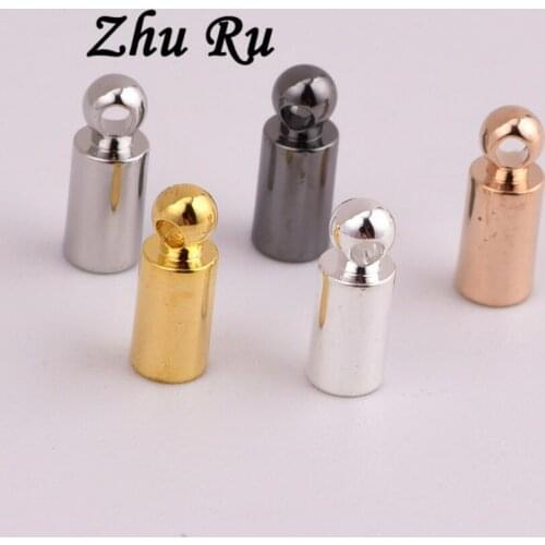 ZHU RU 20pcs/lot 8*3mm copper bullet Weight Round head Cylinder Shape Pendant Charms for Jewelry Making DIY Handmade Decoration