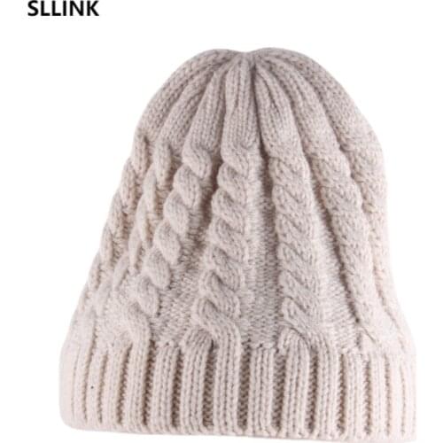 Winter Solid Color Knitted Hat Outdoor Wool Hat Twist Weave Warm Hat designer bonnets bonnets for women designer