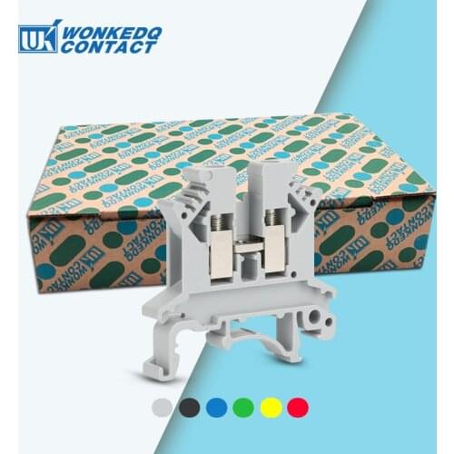 Din Rail Terminal Block UK 2.5B Wire Connector Connductor Universal Class Connector Screw Terminal Block Strip promotion 100Pcs