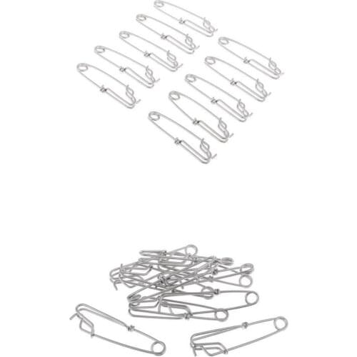 20 Pieces Stainless Steel Longline Snap Clip Fishing Swivel Accessories Fishing Tools 2 Sizes