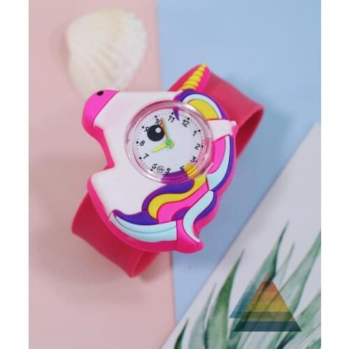 Unicorn Watch Children Toy , Pony Watch Kids Gift , Girls Boys Slap Bracelet , Kids Children Quartz Sports Watches Baby Clock