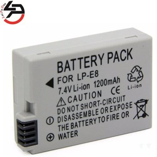 1200mAh LP-E8 Digital Battery Li-ion LP E8 LPE8 Camera Replacement Battery Pack for Canon EOS 550D 600D 650D 700D T4i T5i