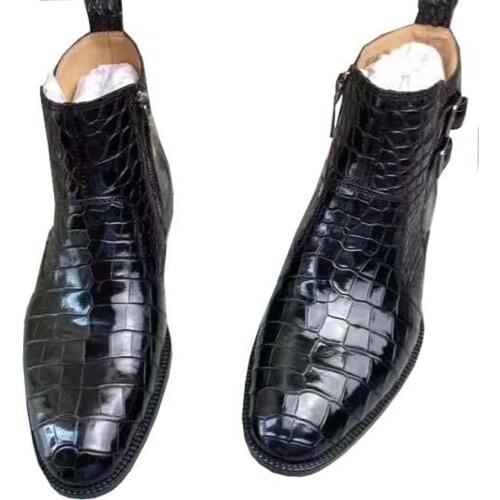 Hexiaofengdedian new men crocodile leather boots male crocodile shoes fashion leisure