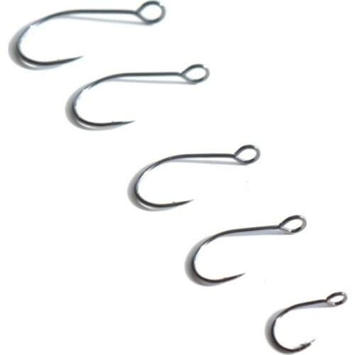20pcs for Fishing Lure Spare Hook Single Fish Lure Hooks Inline Hook Big Eye Size 4 6 8 10 12 Sharp High Carbon Steel Fishhook