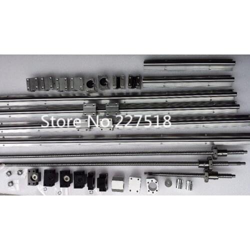 6 sets linear rail SBR16 L800/1200/1200mm+SFU1605-L800/1200/1200mm ball screw+3 BK12/BF12+3 DSG16H nut+3 Coupler for cnc