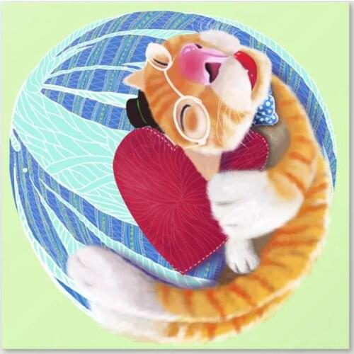 Prints Painting Modular Sleep Cat Pictures Canvas Wall Art Home Decor Modern Animal Poster Frame Artwork for Bedside Background