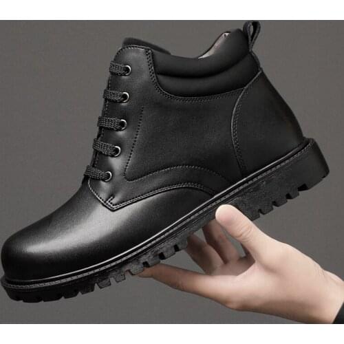 Men Genuine Leather Boots Comfortable Winter Warm Shoes Male Motorcycle Men Ankle Boots Men Oxfords Snow Boots 2021 New
