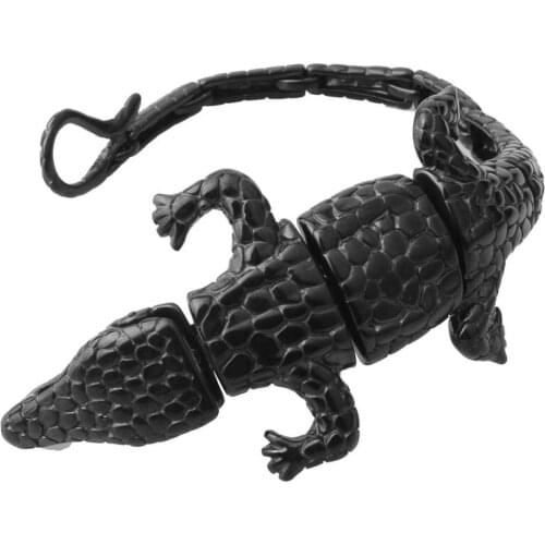 Granny Chic Punk Rock Black Crocodile Mens Bracelets & Bangles Bracelet Vintage Survival Men Bracelet Jewelry Wristband Jewelry