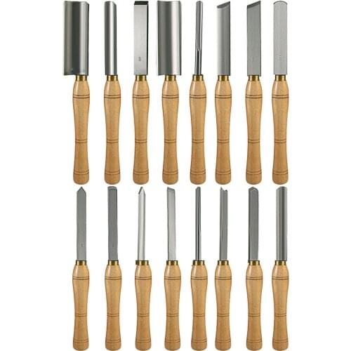 Wood Chisel Set 16 Piece Lathe Chisel HSS Steel Blades Woodworking Chisels Wood Turning Tools for Wood Carving Root Carving Furn